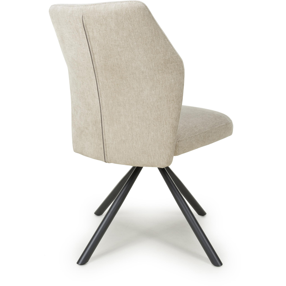 wilko Marlow Mink Ribbed Swivel Dining Chair Image 3