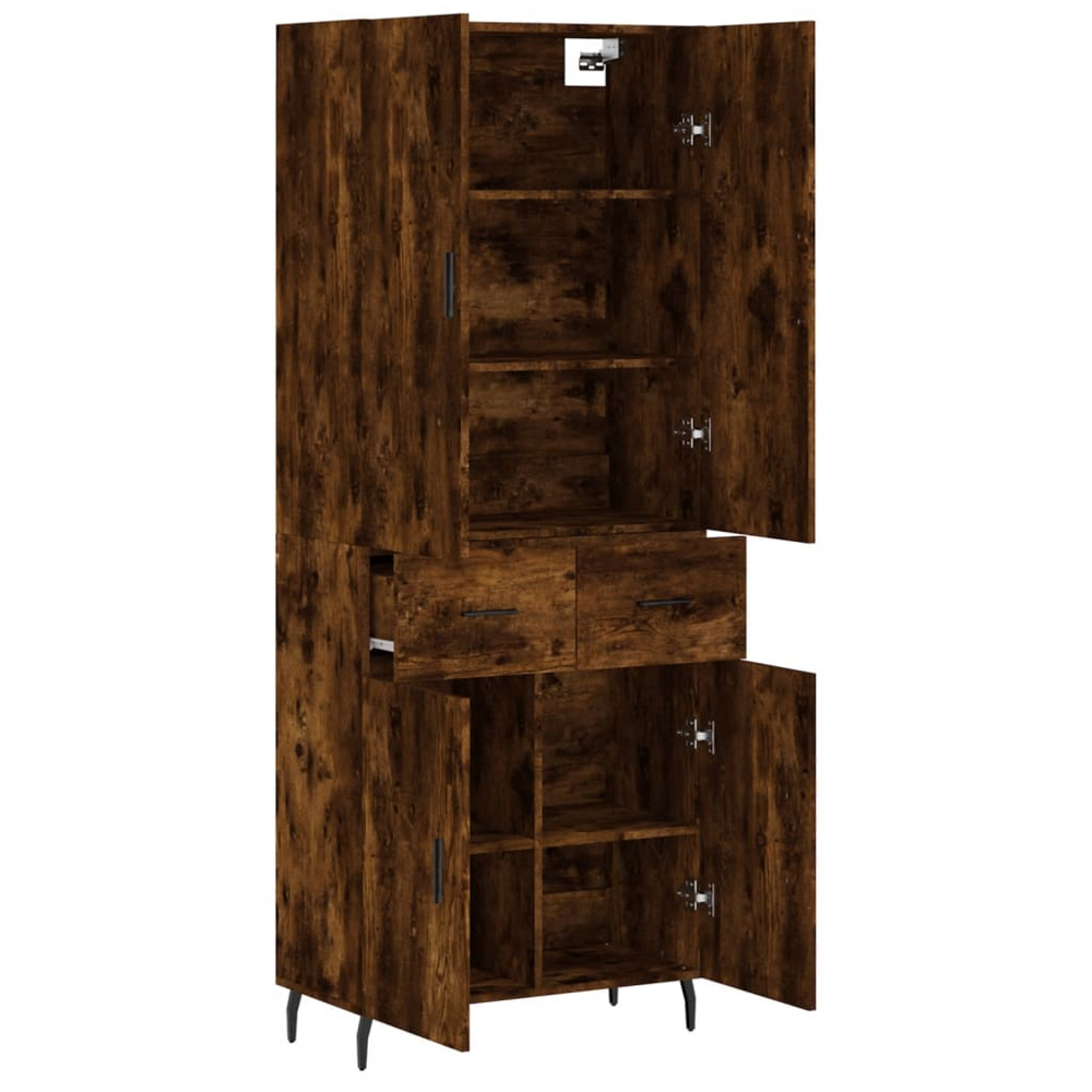 vidaXL 4 Door 2 Drawer Smoked Oak Highboard Image 4