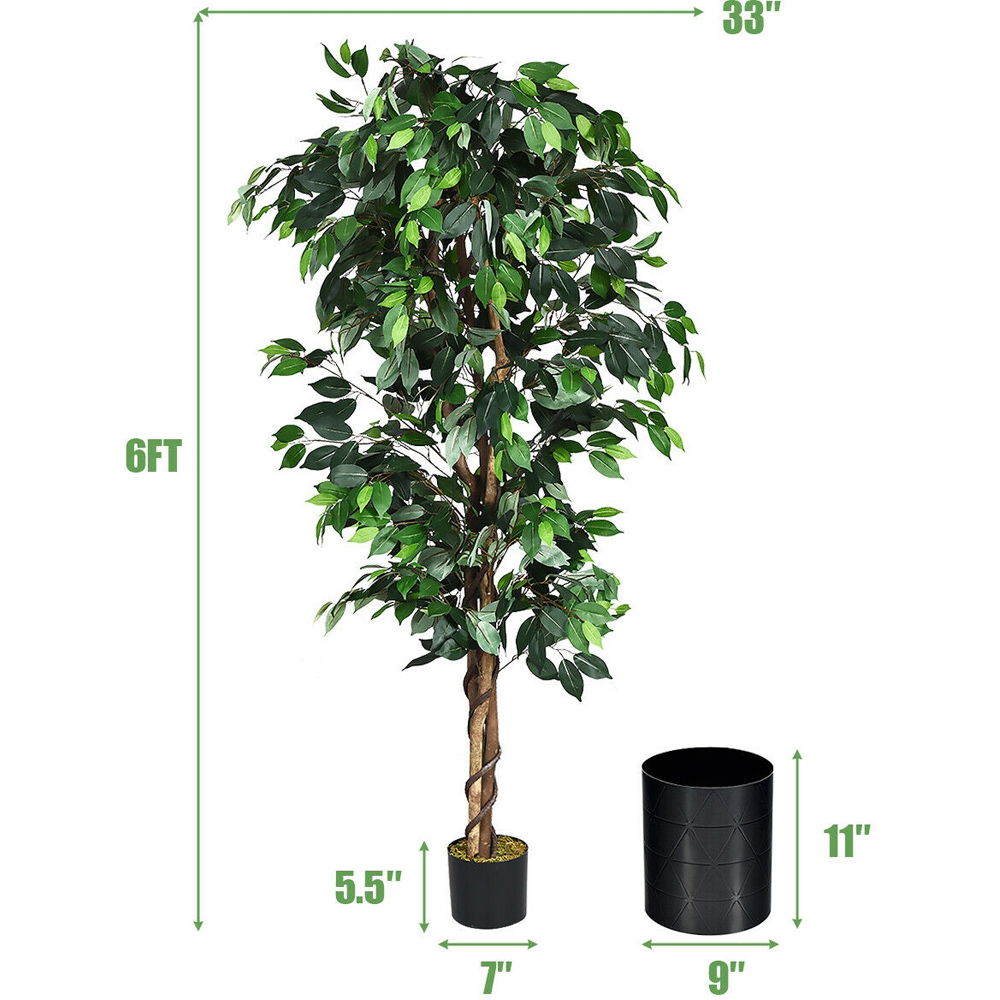 Costway Artificial Tree with Nursery Pot 180cm Image 9