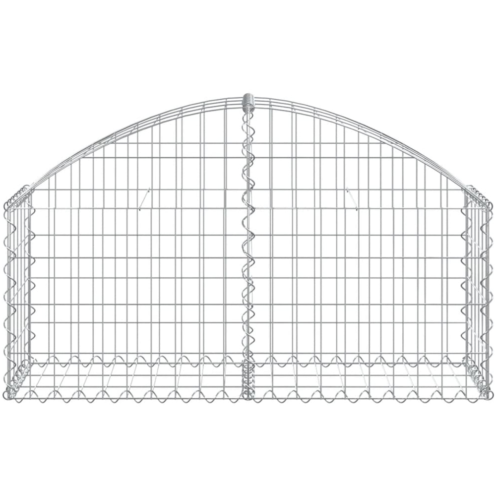 vidaXL Silver Galvanised Iron Arched Gabion Basket 40/60 x 30 x 100cm Image 2