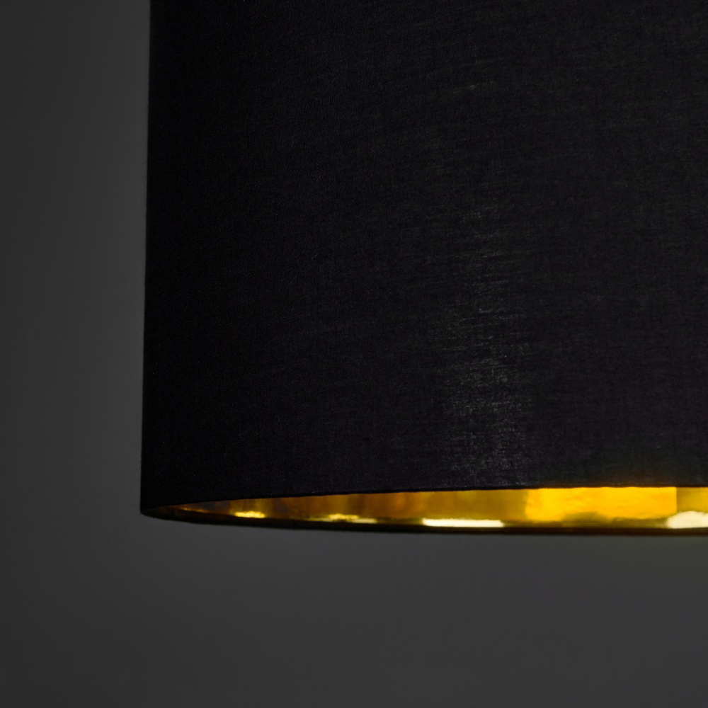 ValueLights Reni Black and Gold Inner Drum Ceiling Lamp Shade 45cm Image 4