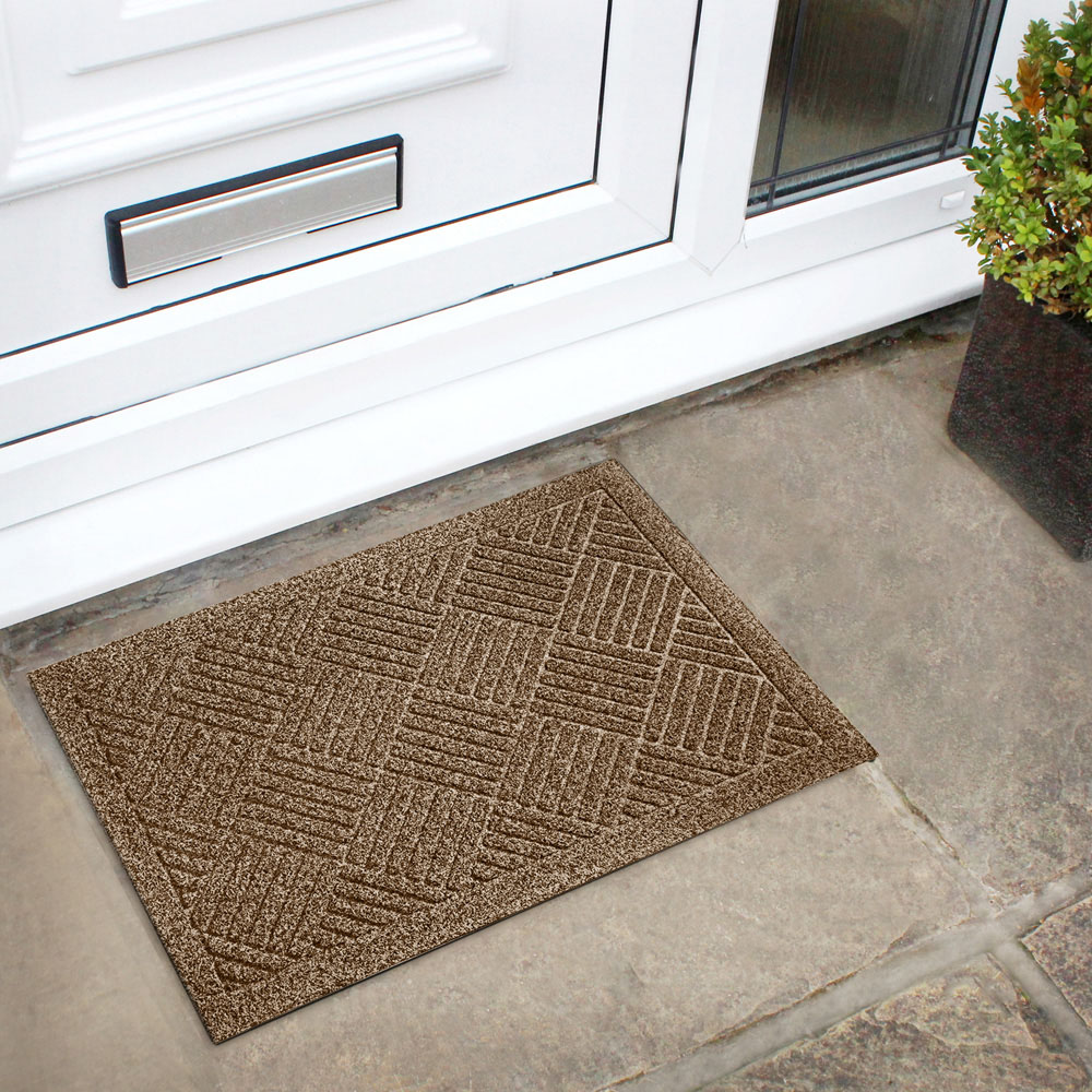 JVL Dirt Defender Beige Square Door Mat 40 x 60cm Image 2