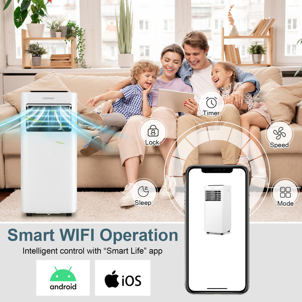 Costway 9000BTU 4 in 1 Portable AC Unit with Remote and App Control Image 8