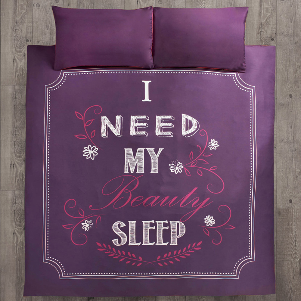 Velosso Single Plum I Need My Beauty Sleep Duvet Cover Set Image