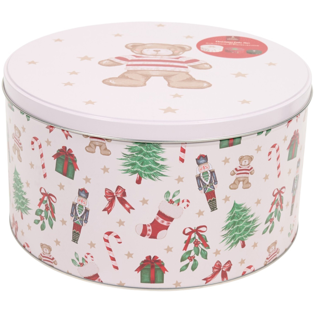 Set of 3 Stackable Christmas Cake Tins Image 3