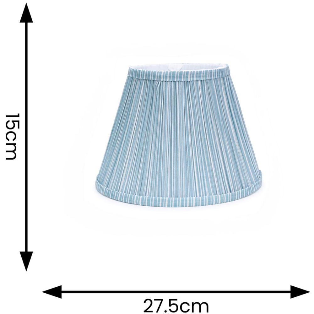 ValueLights Laurenne Blue Pinstripe Pleated Lamp Shade Small Image 5