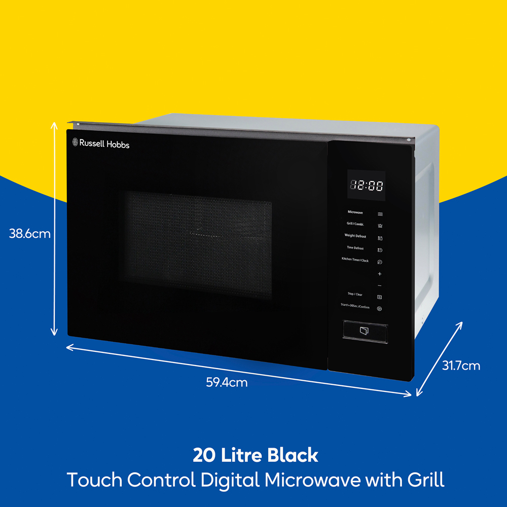 Russell Hobbs RHBM2002B Black 20L Digital Microwave with Grill 800W Image 9