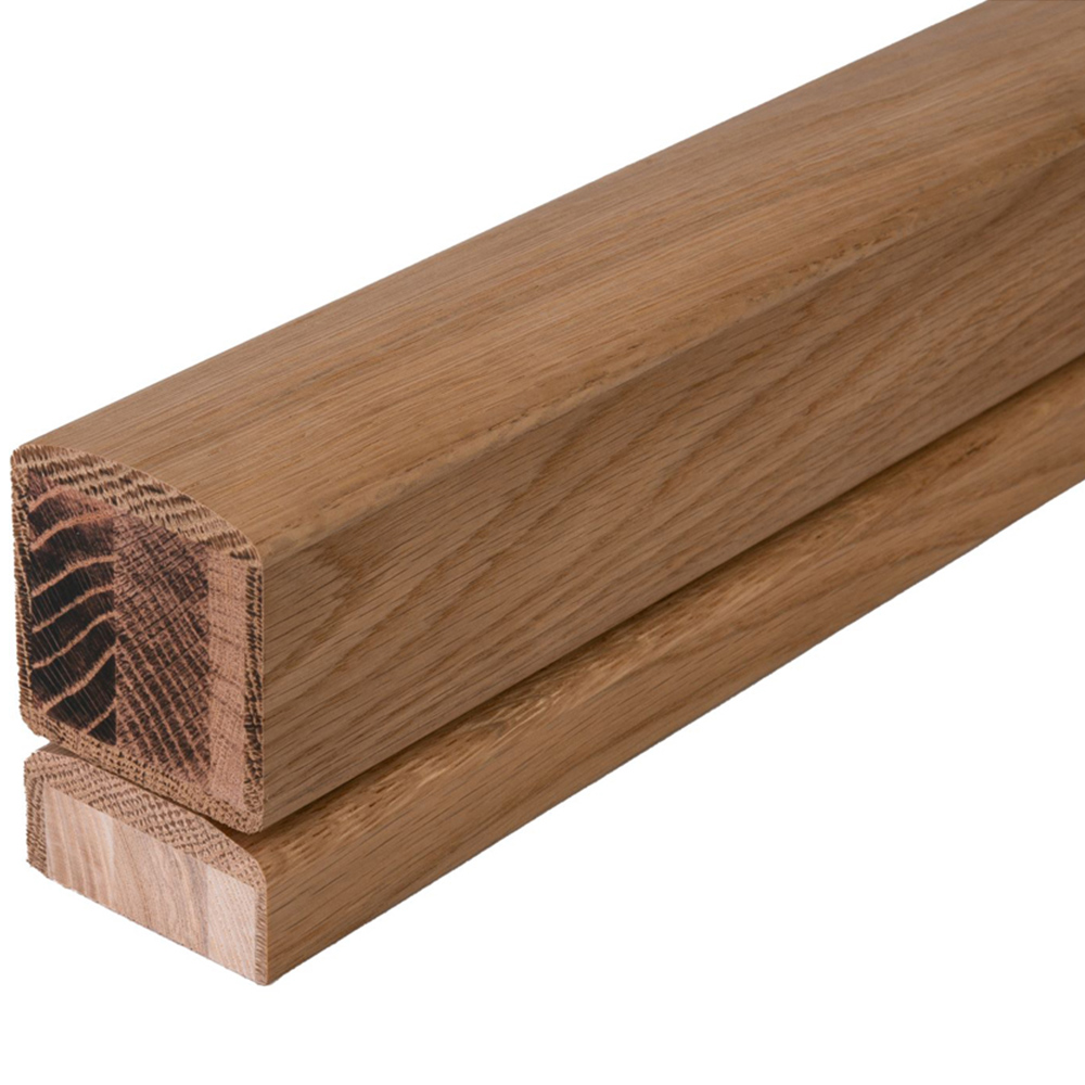 ​Blueprint Joinery Clarity Un-Grooved Oak Glass Handrail and Base Rail Set 3.6m Image 1