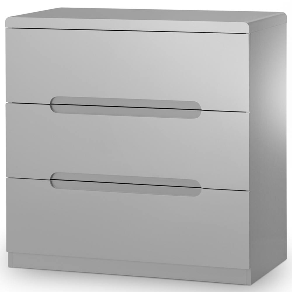 Julian Bowen Manhattan 3 Drawer Grey Chest of Drawers Image 2