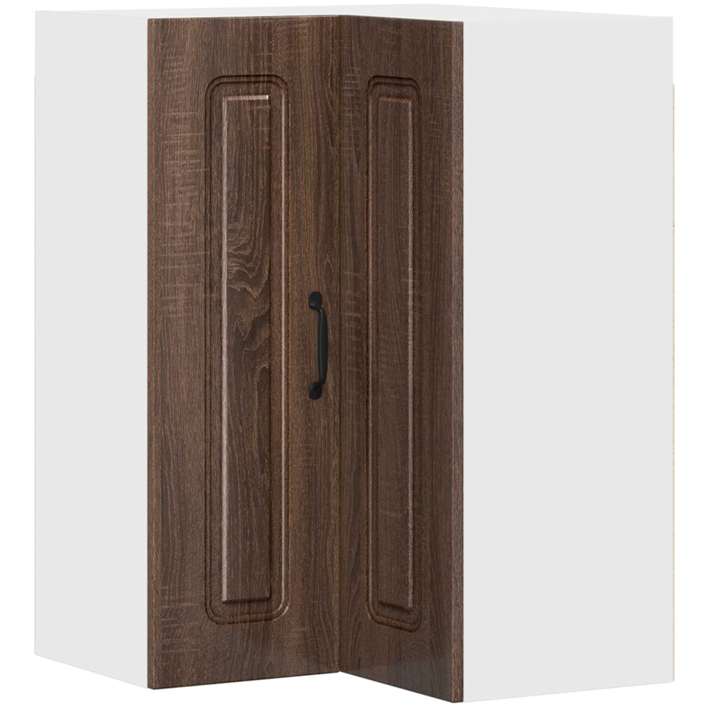 vidaXL 2 Door Brown Oak Kitchen Wall Corner Cabinet Image 2