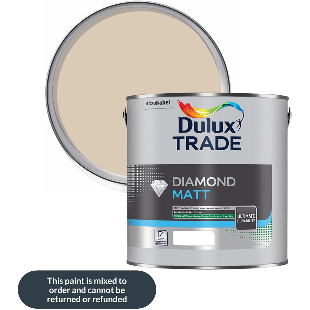 Dulux Trade Sandstone Walls and Ceilings Diamond Matt Paint 5L Image 1