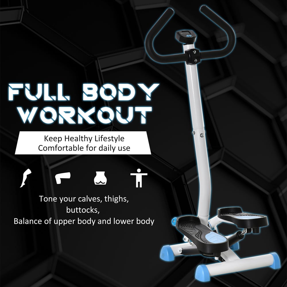 HOMCOM Blue Adjustable Stepper Fitness Machine with LCD Screen Image 5