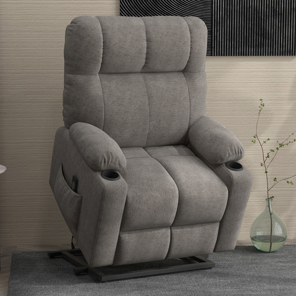 HOMCOM Grey Heavy Duty Electric Recliner Lift Chair Image 1