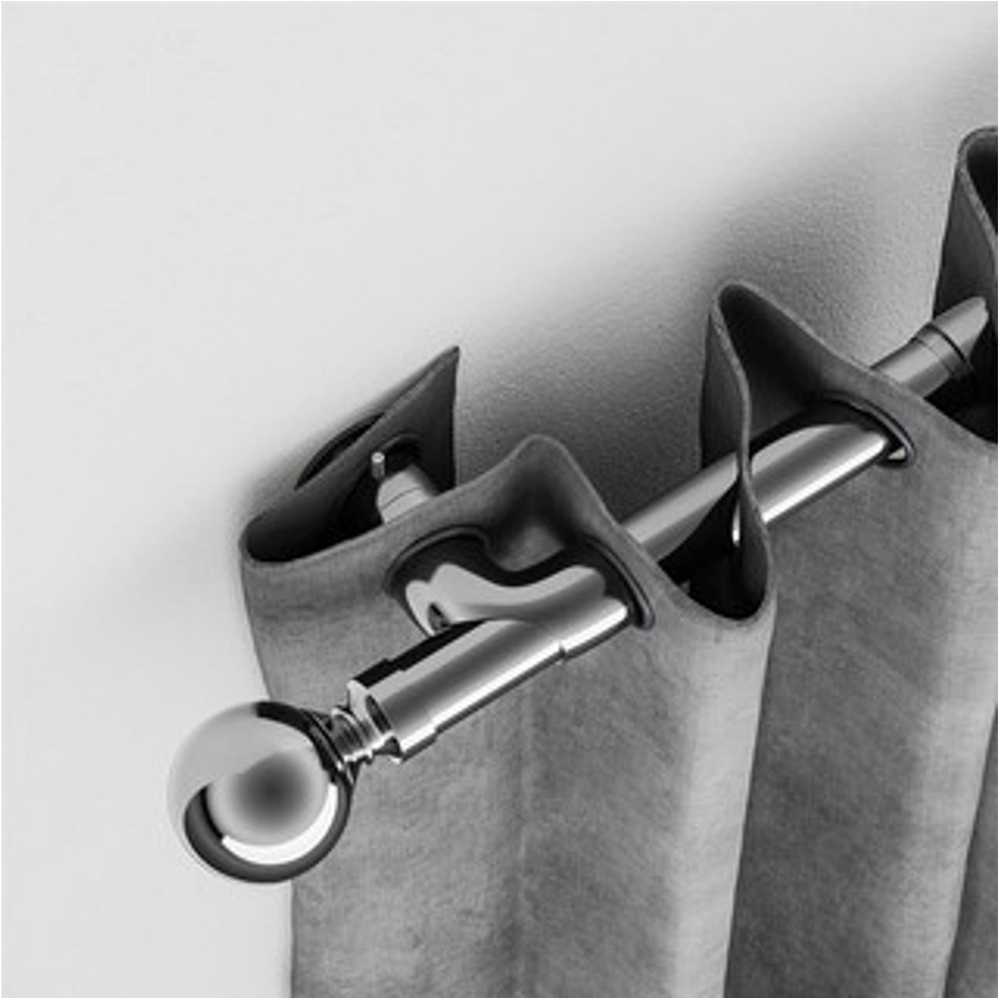 New Edge Blinds 28mm Chrome Room Darkening Curtain Pole Corner Bracket Image 2