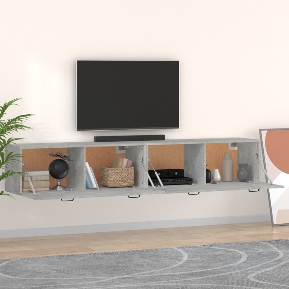 vidaXL 2 Door Concrete Grey Wall Cabinet Set of 2 Image 1