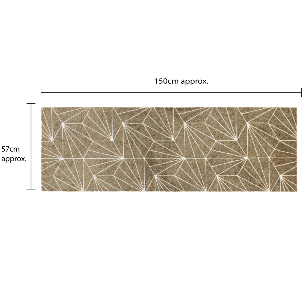 JVL Mega Brown Geo Latex Backed Door Mat and Runner Set Image 8