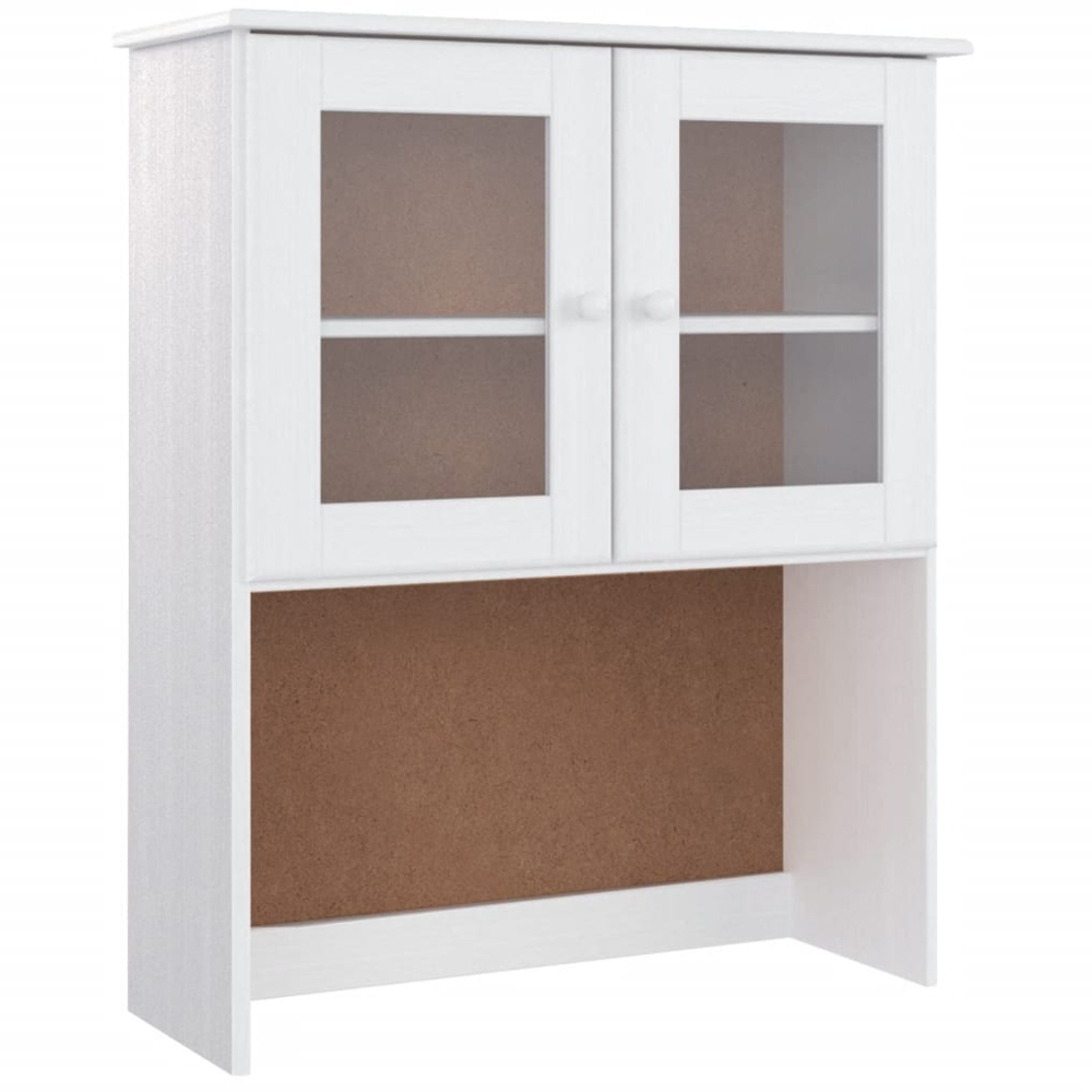 vidaXL 4 Door Single Drawer 3 Shelf Solid Pine Wood Highboard 2 Piece Image 7