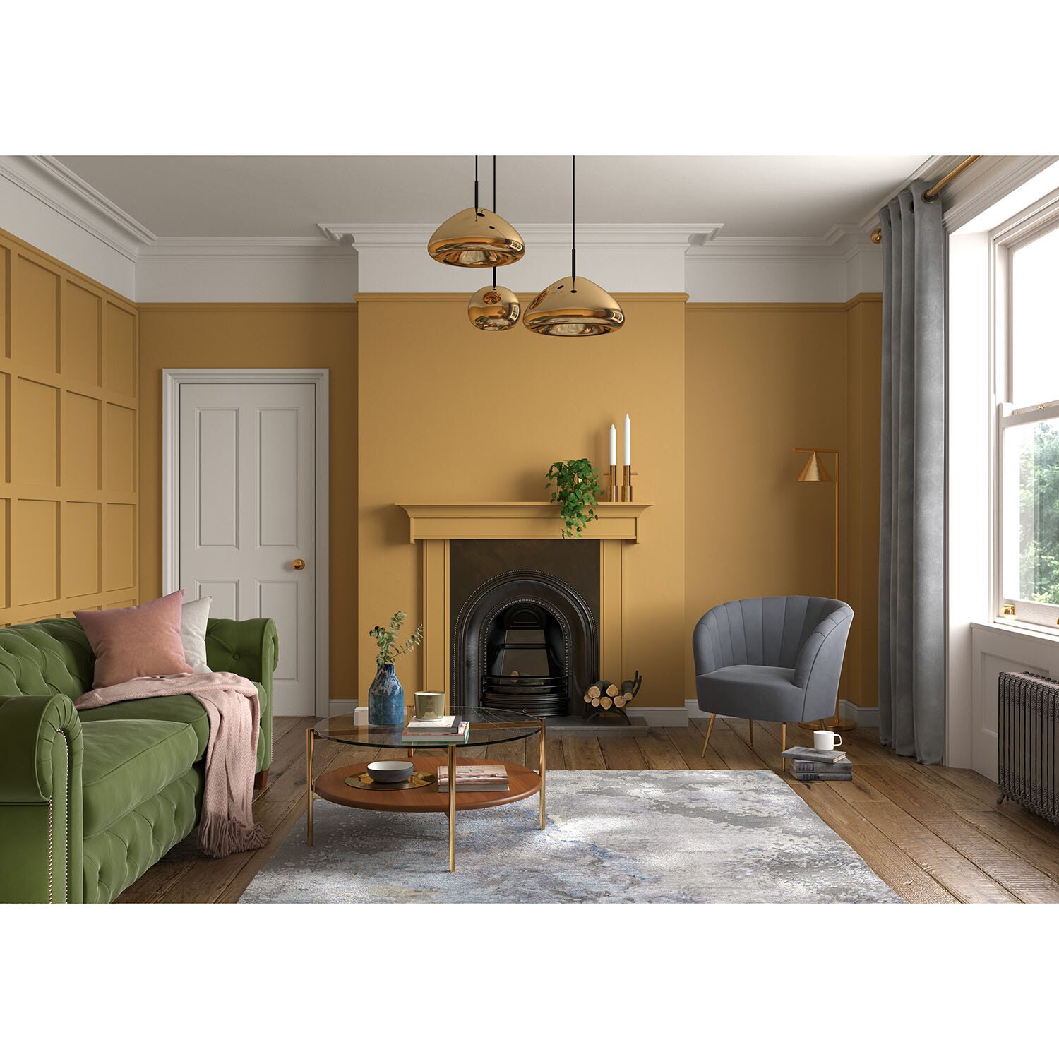 Dulux Heritage Walls and Ceilings Brushed Gold Velvet Matt Emulsion Paint 2.5L Image 8