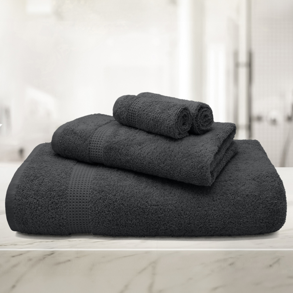 Mayfair Egyptian Cotton Charcoal Hand Towel Set of 2 Image 2