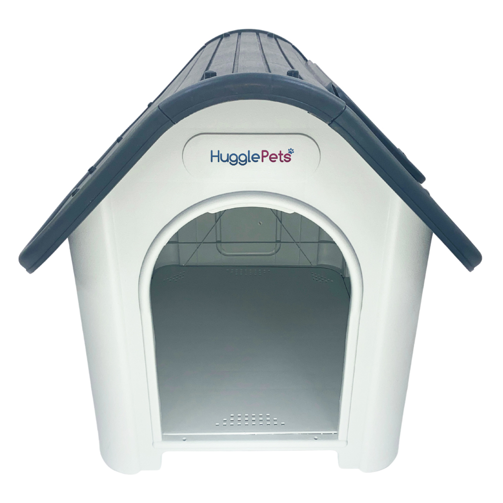 HugglePets Grey Plastic Premium Large Roof Dog Kennel Image 2