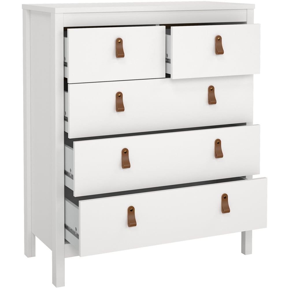 Florence Barcelona 5 Drawer White Chest of Drawers Image 4