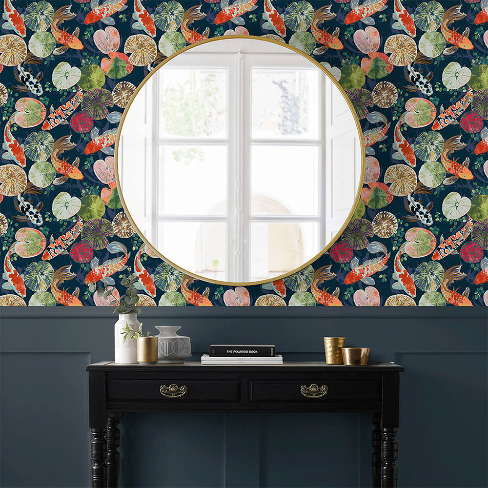 Paoletti Koi Midnight Pond Matte Wallpaper Image 4