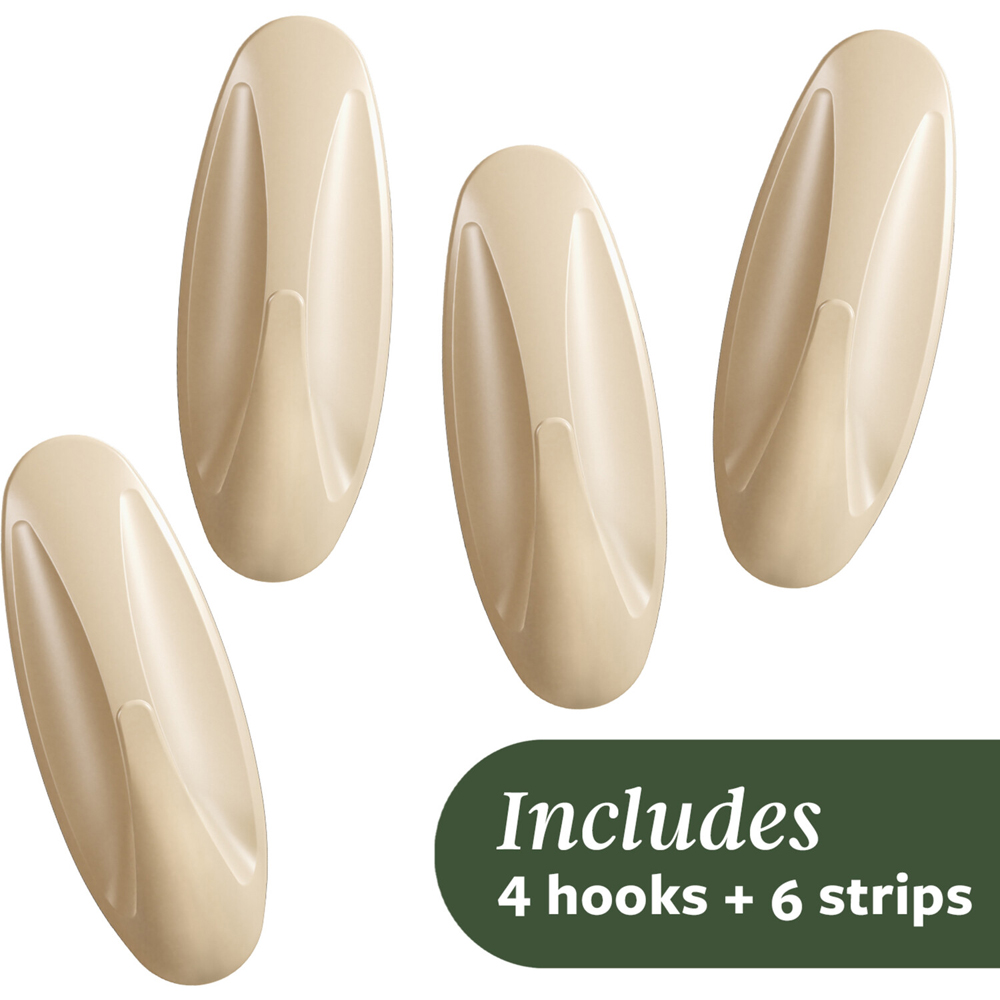 Pack of 4 Command Medium Designer Hooks Latte Image 3