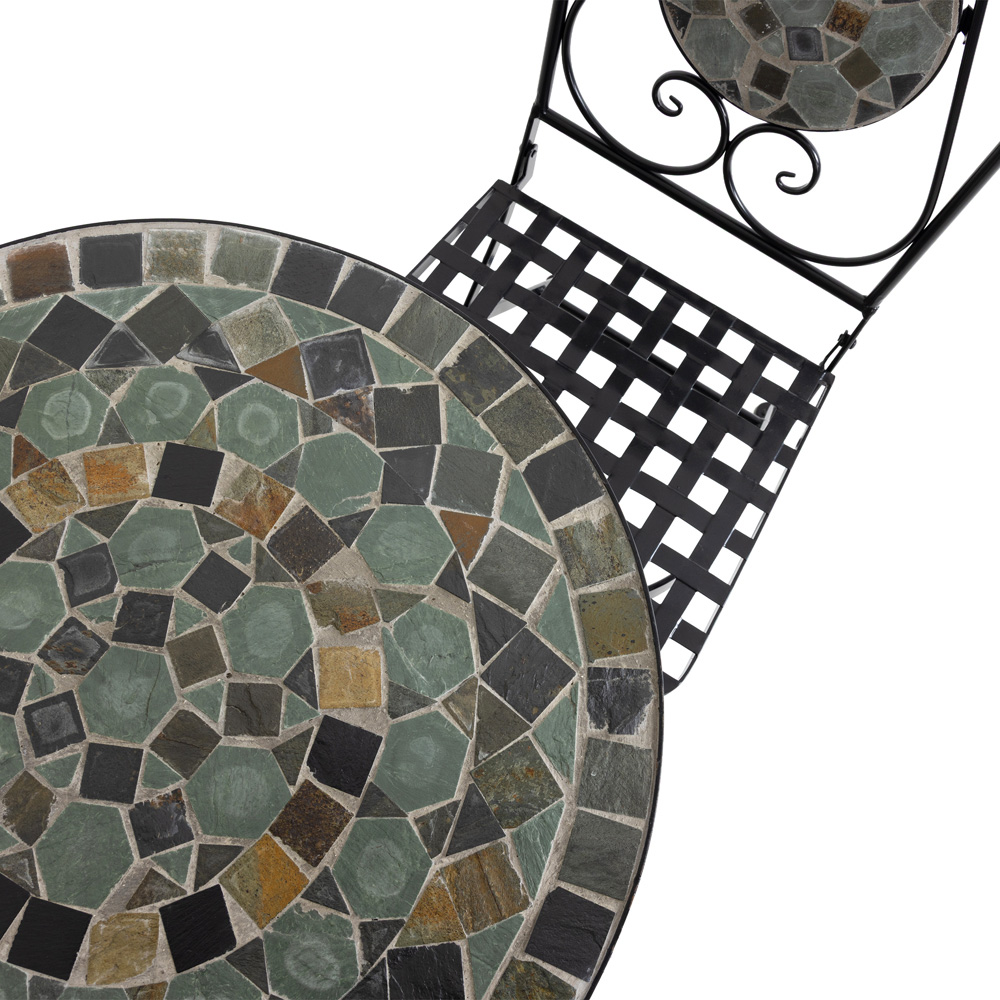 Charles Bentley Blue Mosaic Bistro Set Image 6