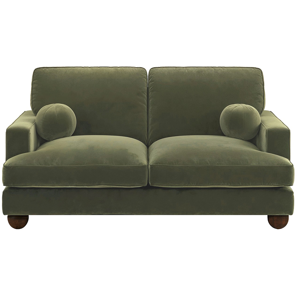 Solace+Co Addison 2 Seater Khaki Green Velvet Sofa Image 2
