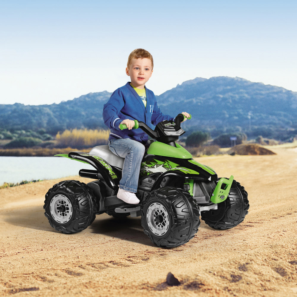 PEG Corral T-Rex Kids Electric Ride-On Quad Bike with Lights and Sounds Green 12V Image 2