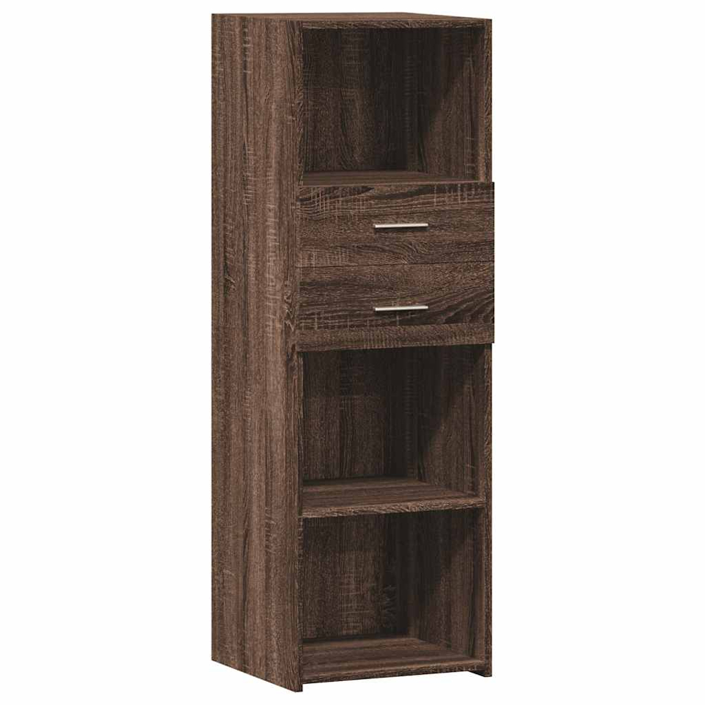 vidaXL 2 Drawer 3 Shelf Brown Oak Highboard Image 2