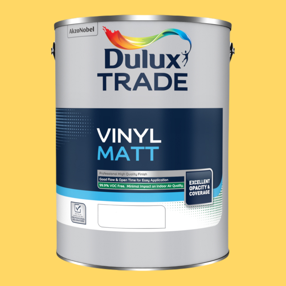 Dulux Trade Lemon Zest Walls and Ceilings Vinyl Matt Paint 5L Image 2