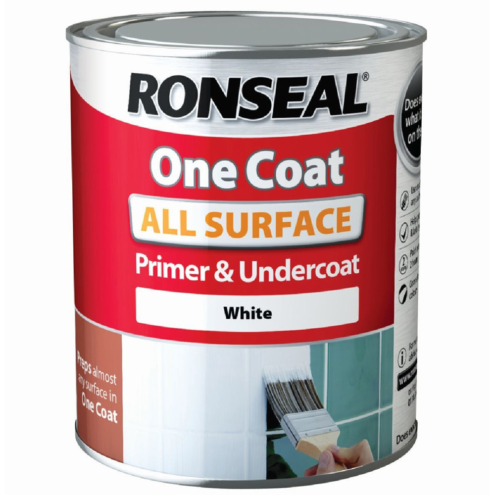 Ronseal All Surface White One Coat Primer and Undercoat 750ml Image 2