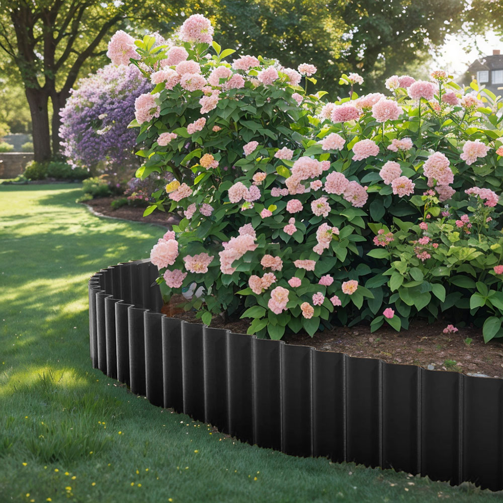 Living and Home Black Corrugated Metal Garden Edging 12m Image 2