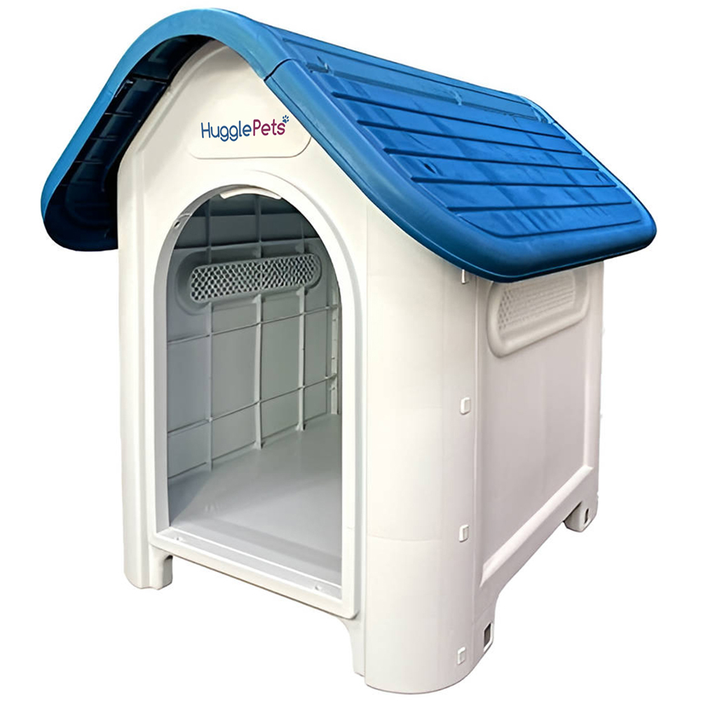 HugglePets Blue Plastic Premium Large Roof Dog Kennel Image 1