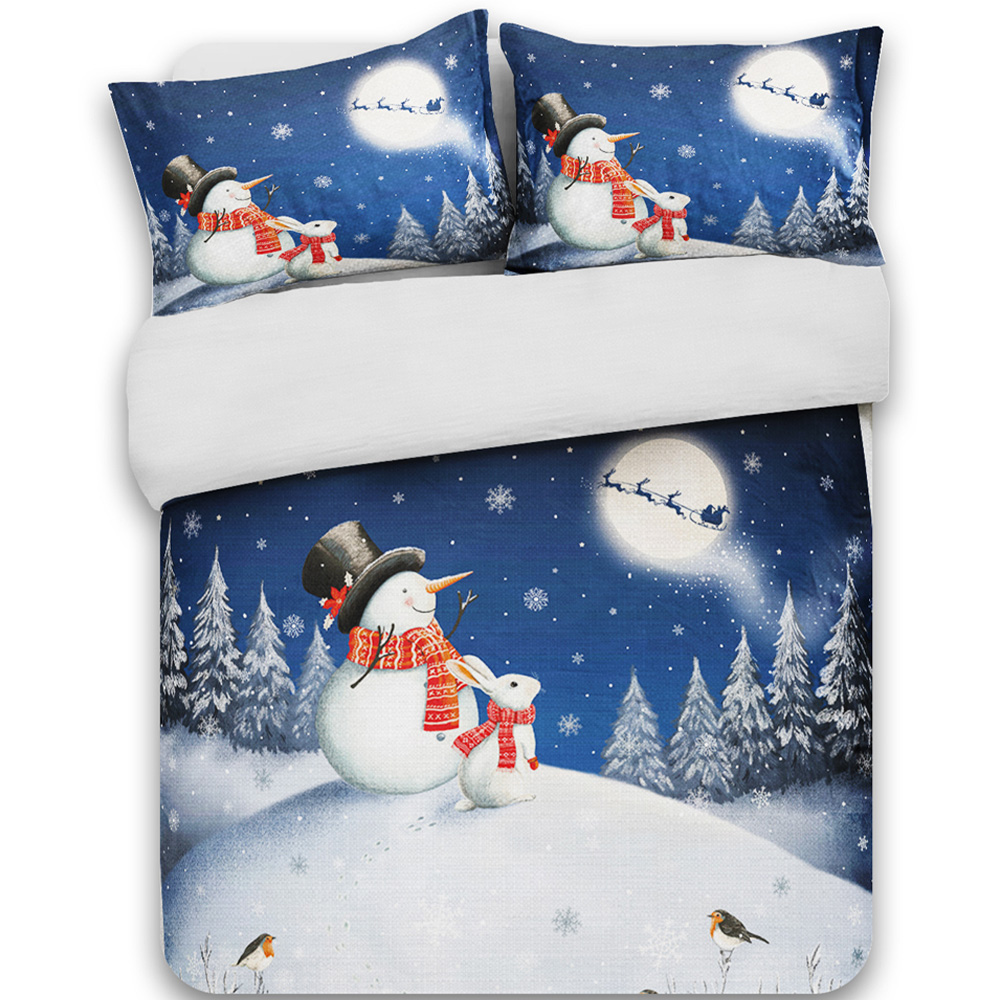 Velosso King Size Blue Xmas Dream Panel Duvet Set Image 2