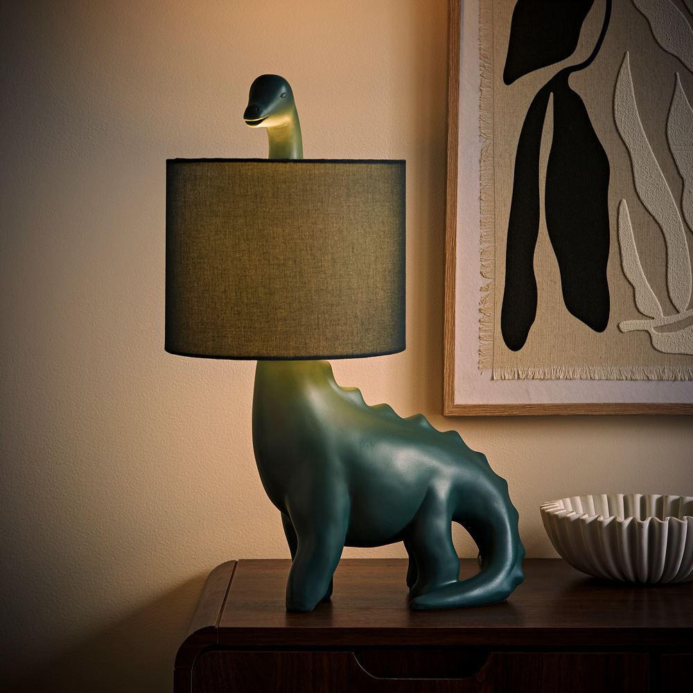 ValueLights Dinosaur Green Shade LED Table Lamp Image 2