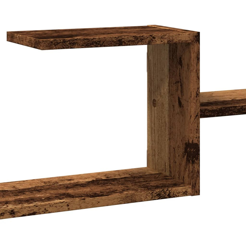vidaXL 5 Shelf Old Wood Floating Wall Shelf Image 7