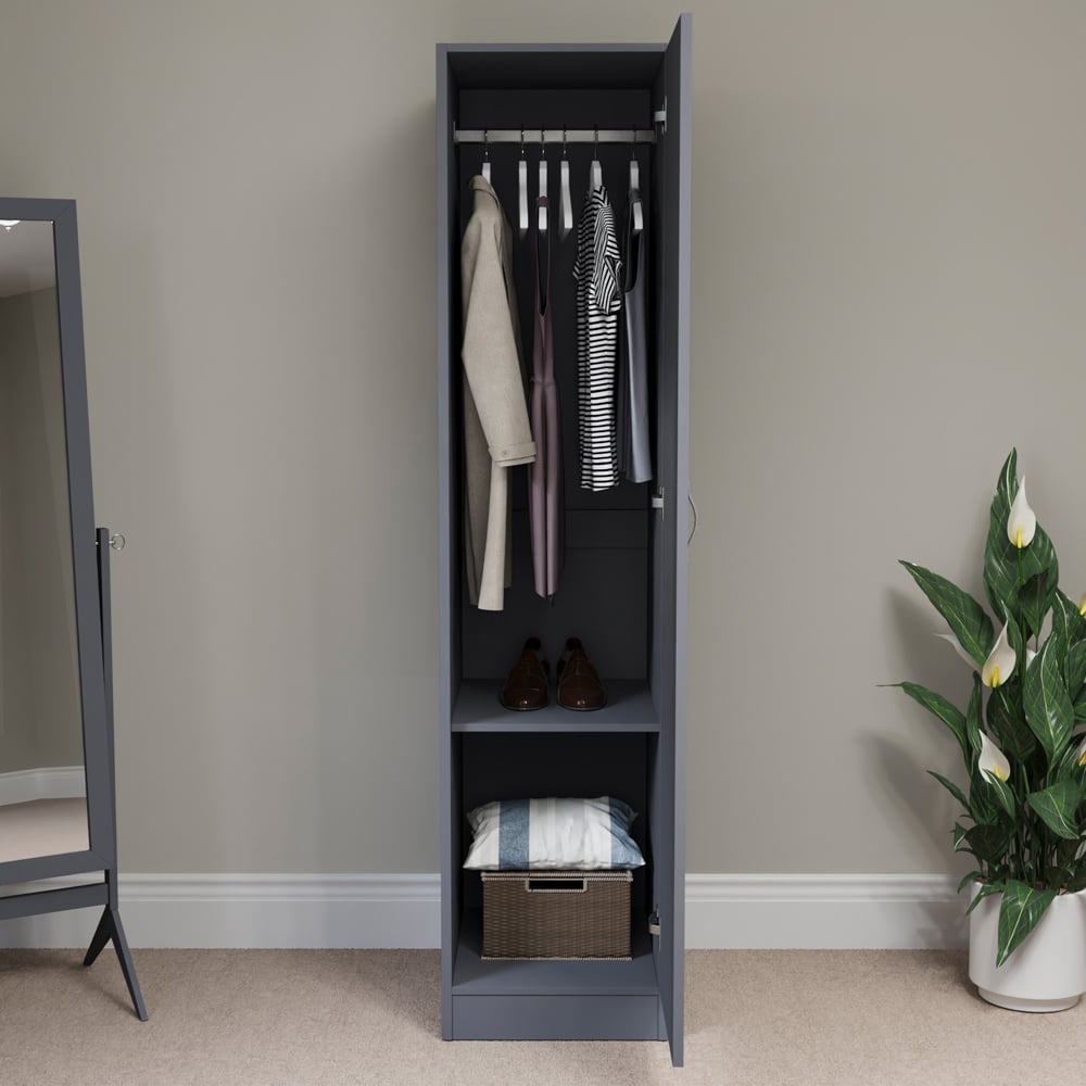 Vida Designs Riano Single Door Grey Wardrobe Image 4