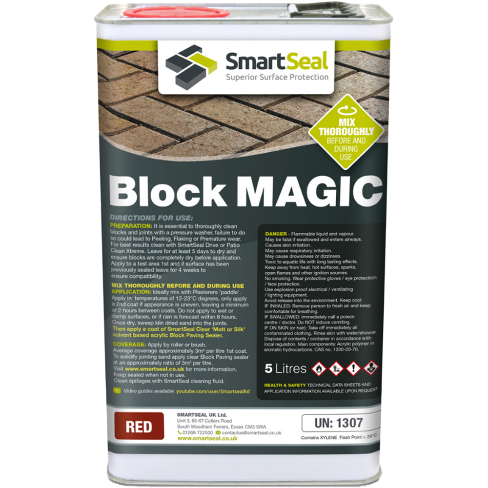 SmartSeal Red Block Magic Block Paving Paint and Sealer 5L Image 1