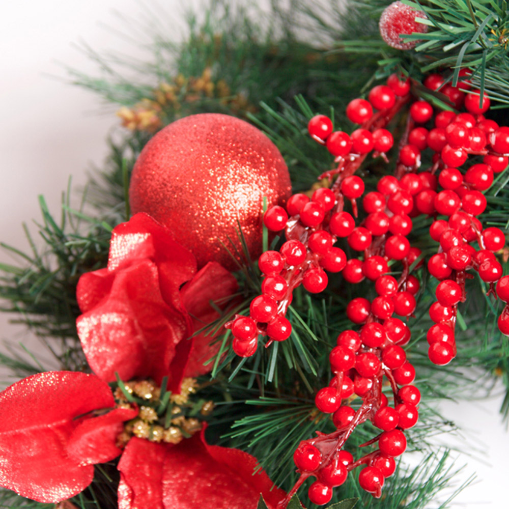 Best Artificial Red Christmas Garland 270cm Image 2