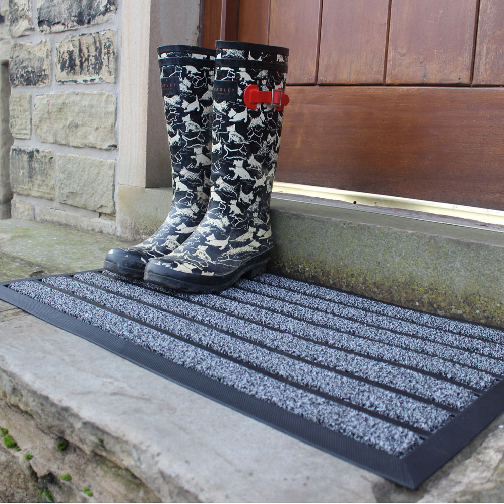 JVL Dirt Stopper Pro Grey Scraper Door Mat 45 x 75cm Image 2