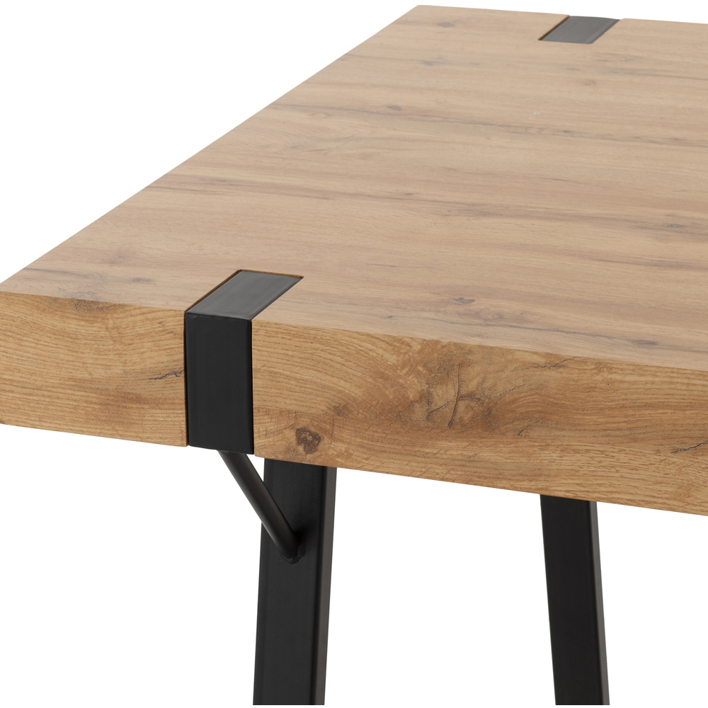 Seconique Treviso PU 4 Seater Quebec Dining Set Light Oak and Grey Image 5