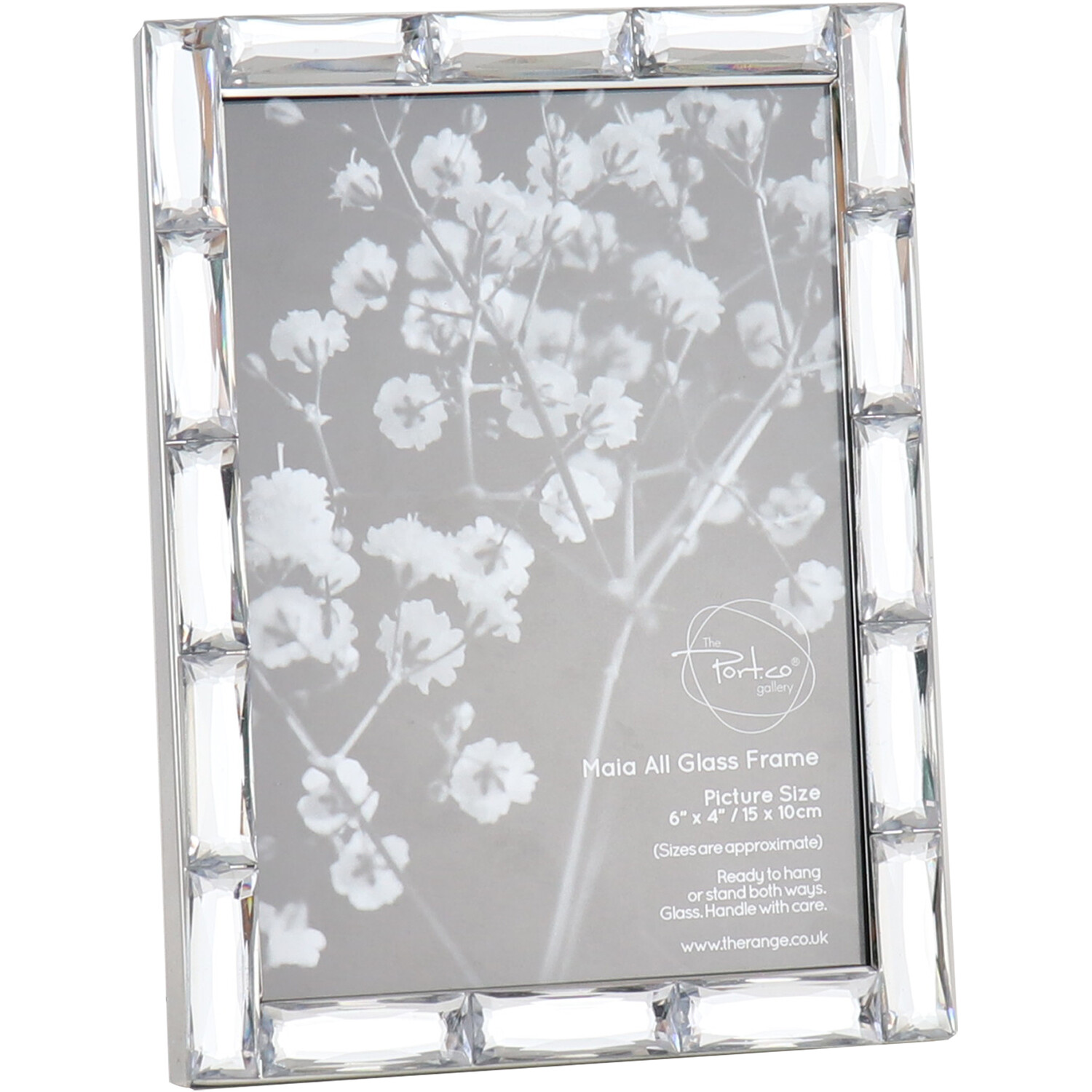 The Port. Co Gallery Maia Silver All Glass Photo Frame 6 x 4 inch Image 1