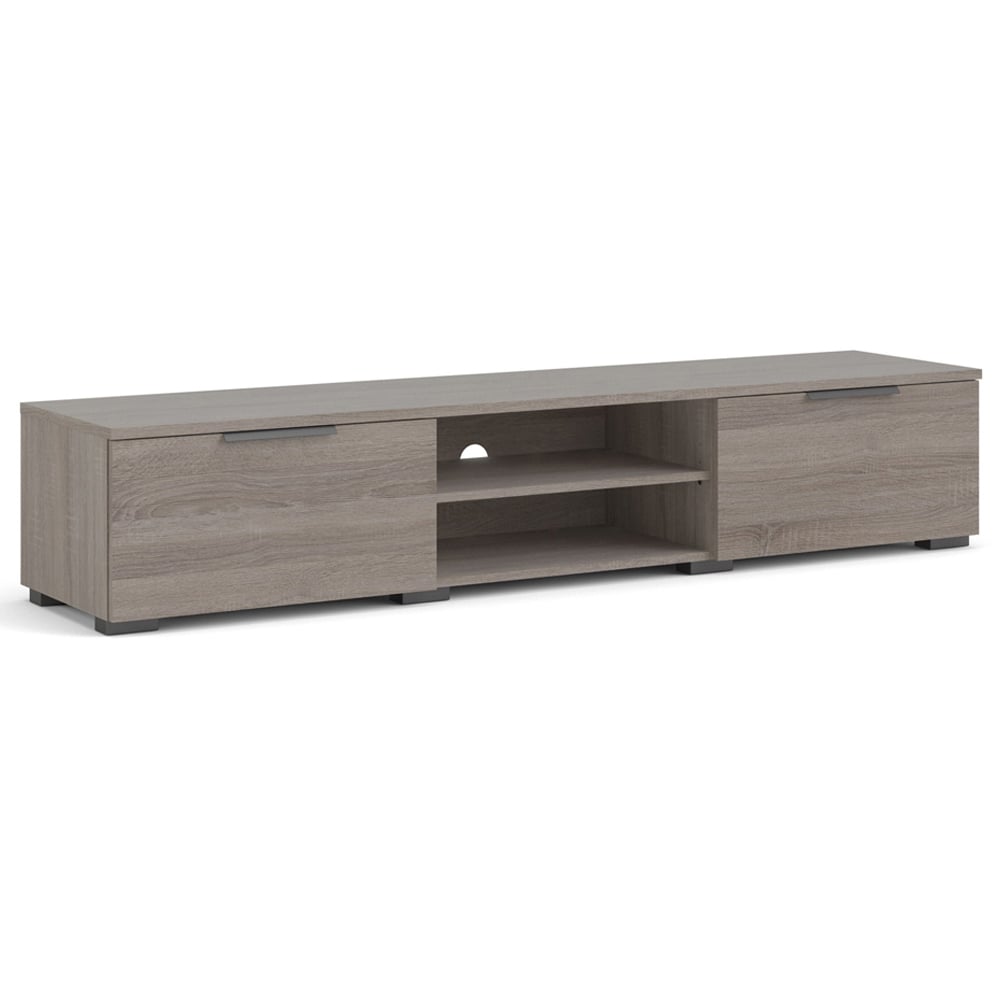 Florence Match 2 Drawers 2 Shelf Truffle Oak TV Unit Image 2