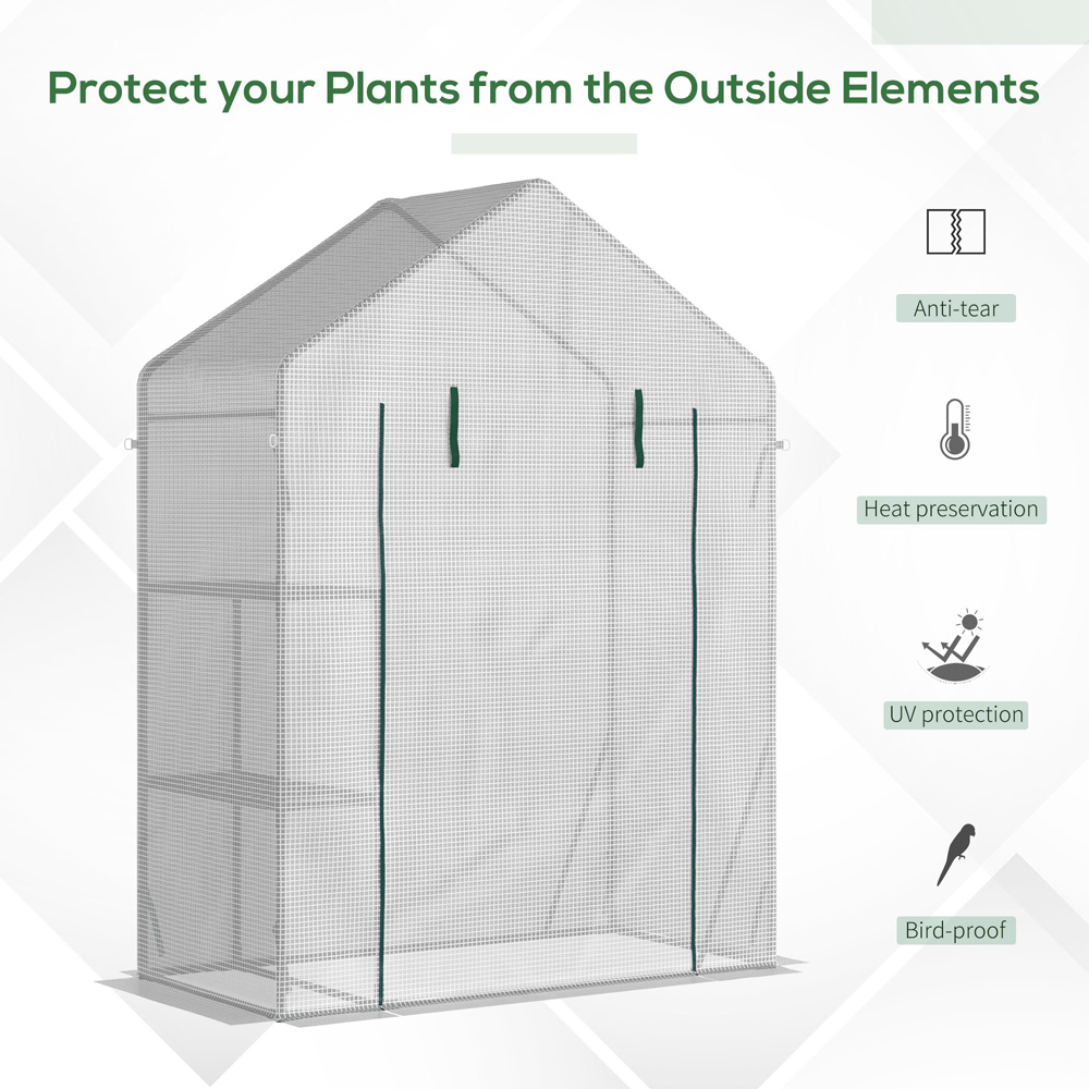 Outsunny White 4.7 x 2.4ft Portable Greenhouse Image 4