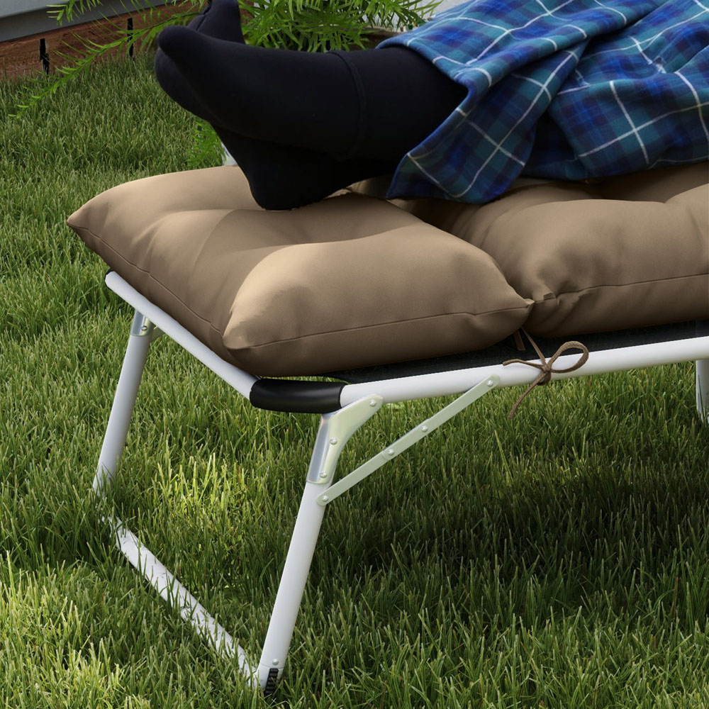 Outsunny Khaki Sun Lounger Cushion 190 x 56cm Image 2