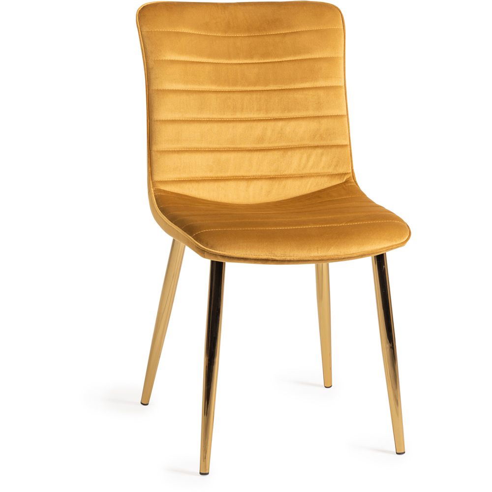 Bentley Designs Rothko Set of 2 Mustard Velvet Dining Chair Image 2