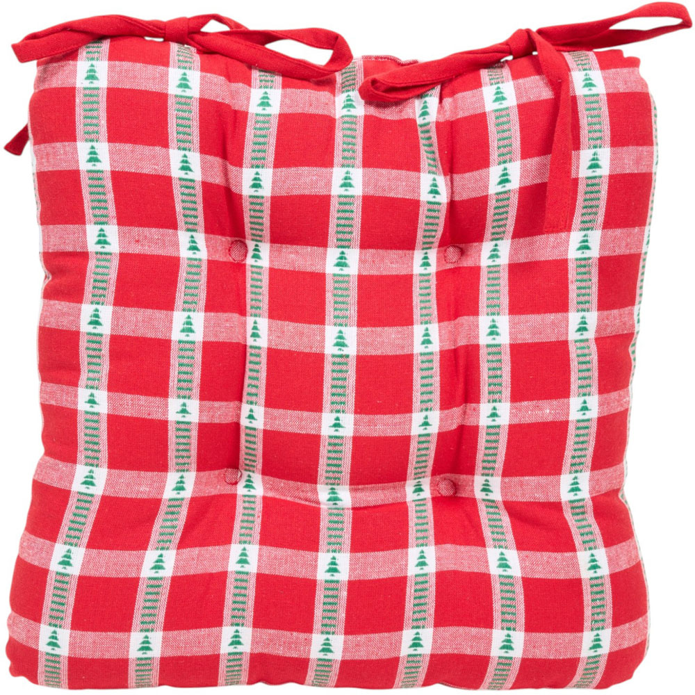 Checkered Tree Seat Pad Red Image 3
