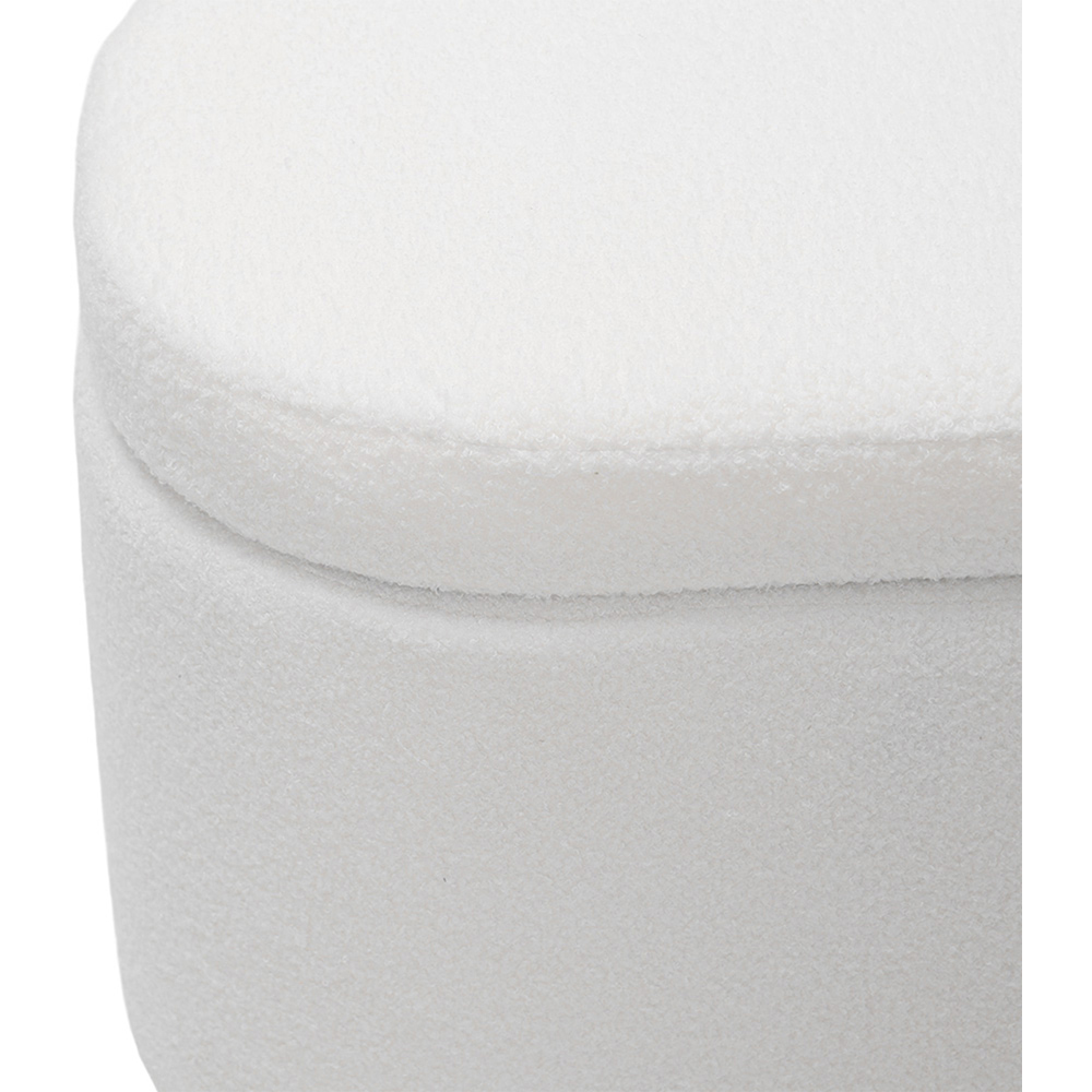 Living and Home White Teddy Fleece Storage Ottoman with Lift-Up Lid Image 3